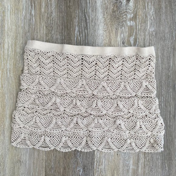 BCBGMaxAzria Crochet Mini Skirt - Size L (but fits OS/all sizes) - Picture 5 of 5